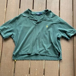 Dark green size L cropped polo